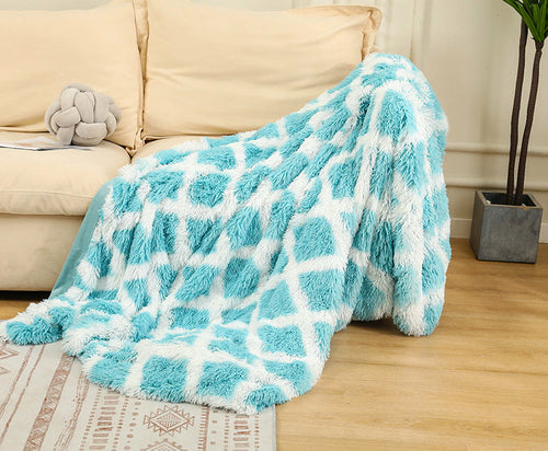 Warm Fluffy Shaggy Throw Blanket Bedspread Faux Fur