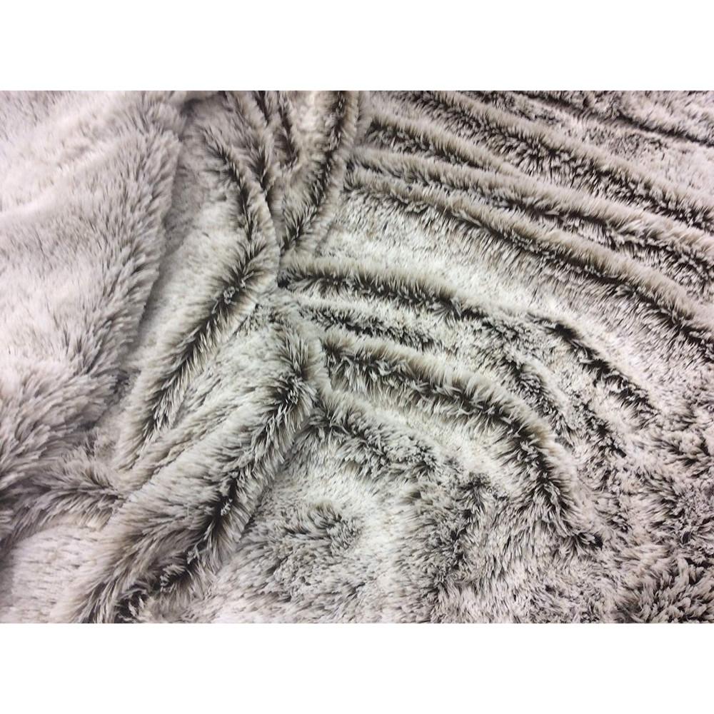 Cozy Gray Faux Fur Throw Blanket