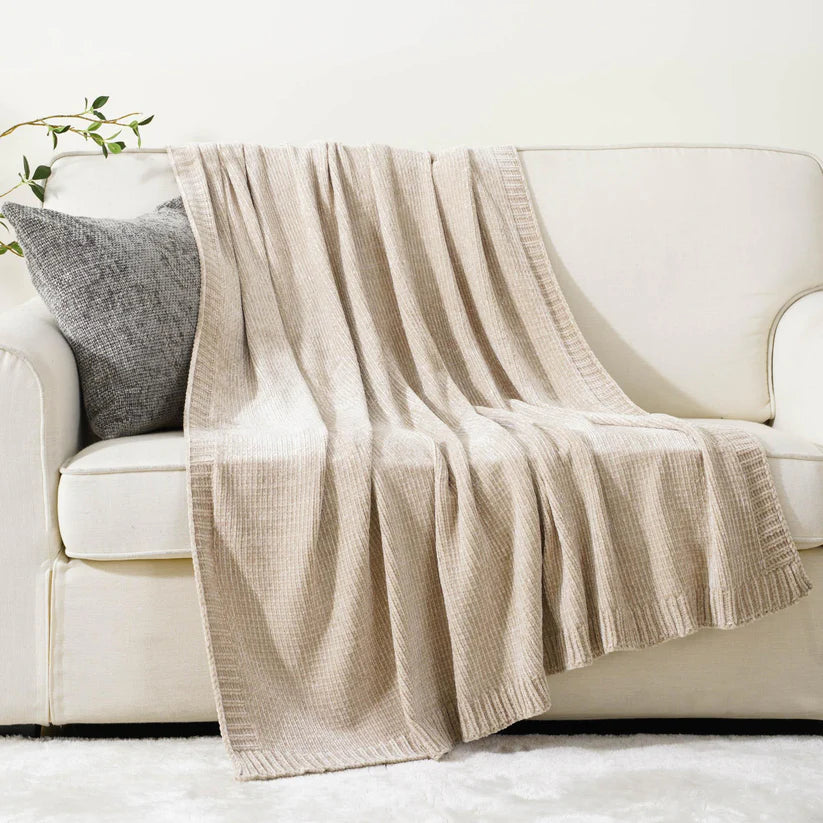 Textured Chenille Knit Throw Blanket