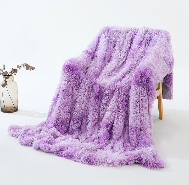 Warm Fluffy Shaggy Throw Blanket Bedspread Faux Fur