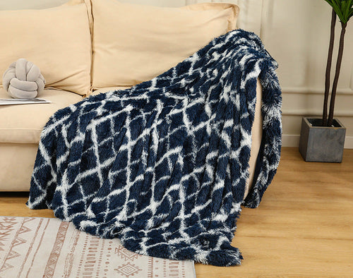 Warm Fluffy Shaggy Throw Blanket Bedspread Faux Fur