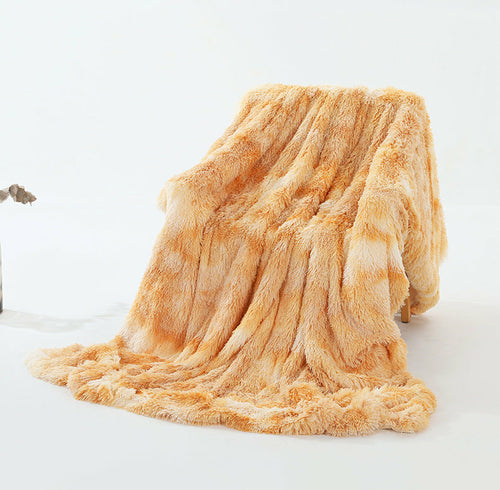 Warm Fluffy Shaggy Throw Blanket Bedspread Faux Fur