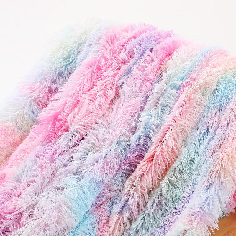 Warm Fluffy Shaggy Throw Blanket Bedspread Faux Fur