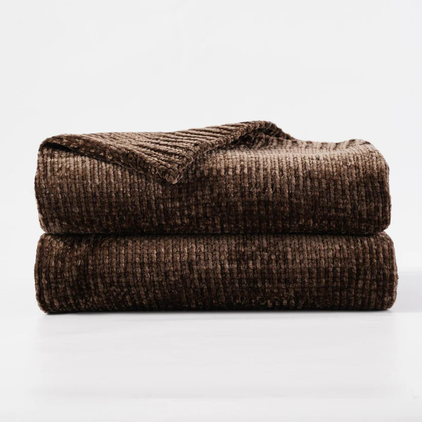 Textured Chenille Knit Throw Blanket