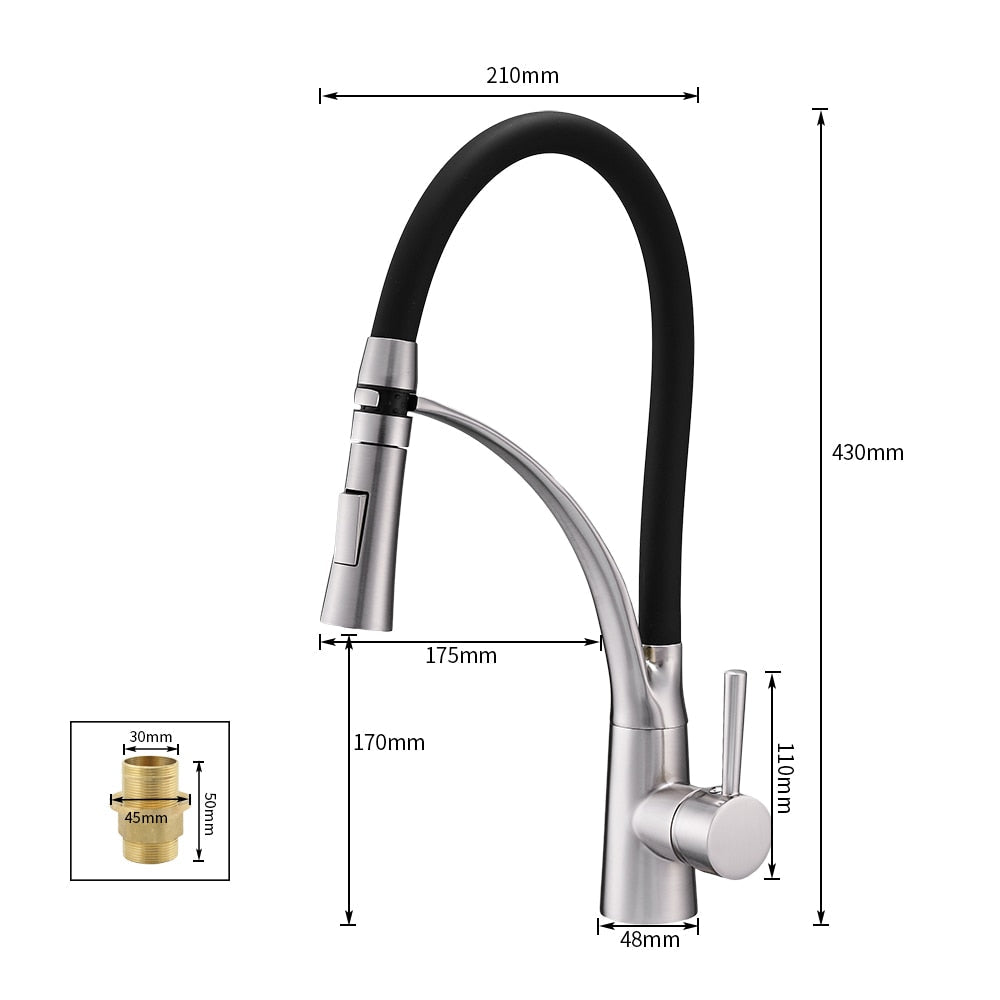 Kitchen Mixer LED Light Sink Faucet Brass Brushed Nickel Torneira Tap