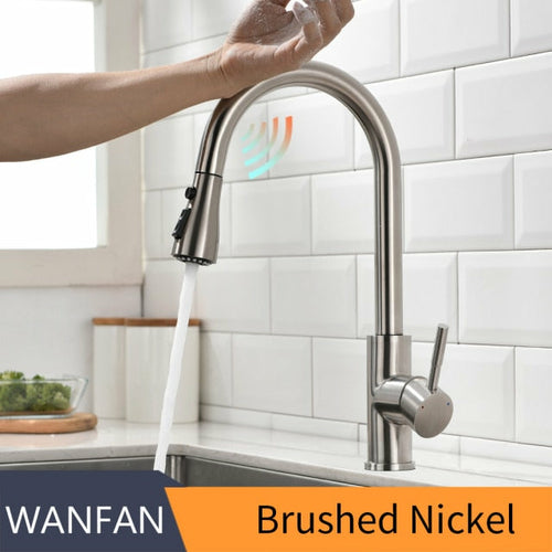 Sensor Kitchen Faucets Brushed Gold Smart Touch Inductive Sensitive