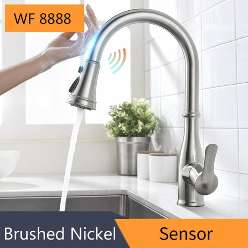 Sensor Kitchen Faucets Brushed Gold Smart Touch Inductive Sensitive