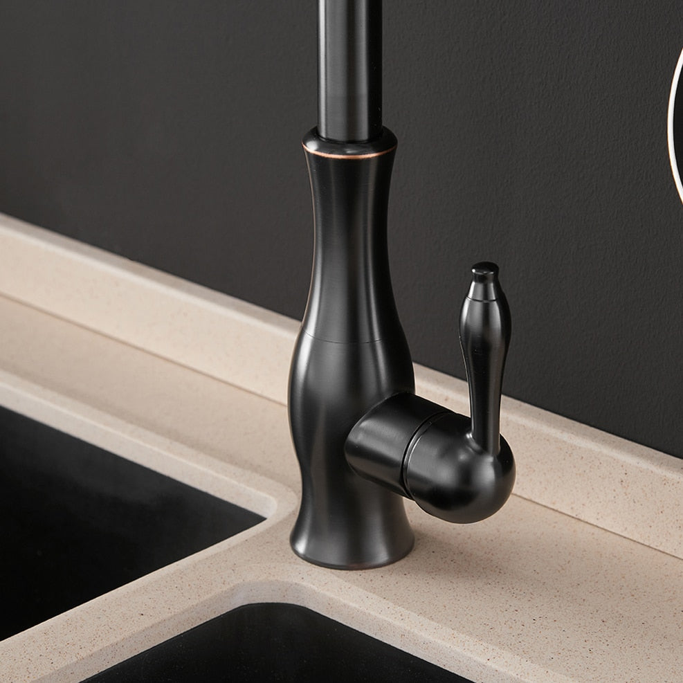 Kitchen Faucets Black Single Handle Pull Out Kitchen Tap Single Hole